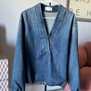 Nili Lotan Dark Blue Denim Top